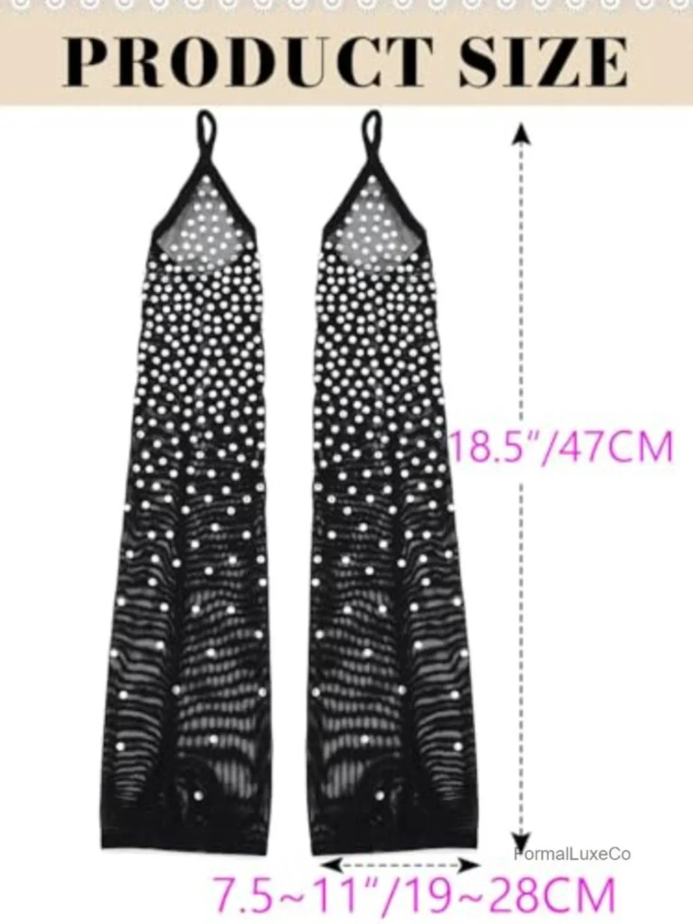 Fingerless Sheer Gloves Long Rhinestone Gloves for Women